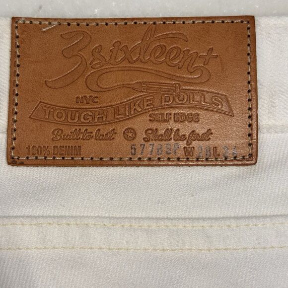 3sixteen x Self Edge 577BSP Slim Tapered Jeans – White – Size 28 x 34 - Picture 10 of 11